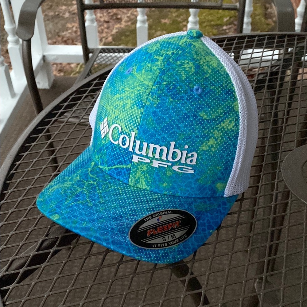 🎣 Columbia PFG FlexFit Small/Medium Fishing Hat Mesh Vented Performance Fishing